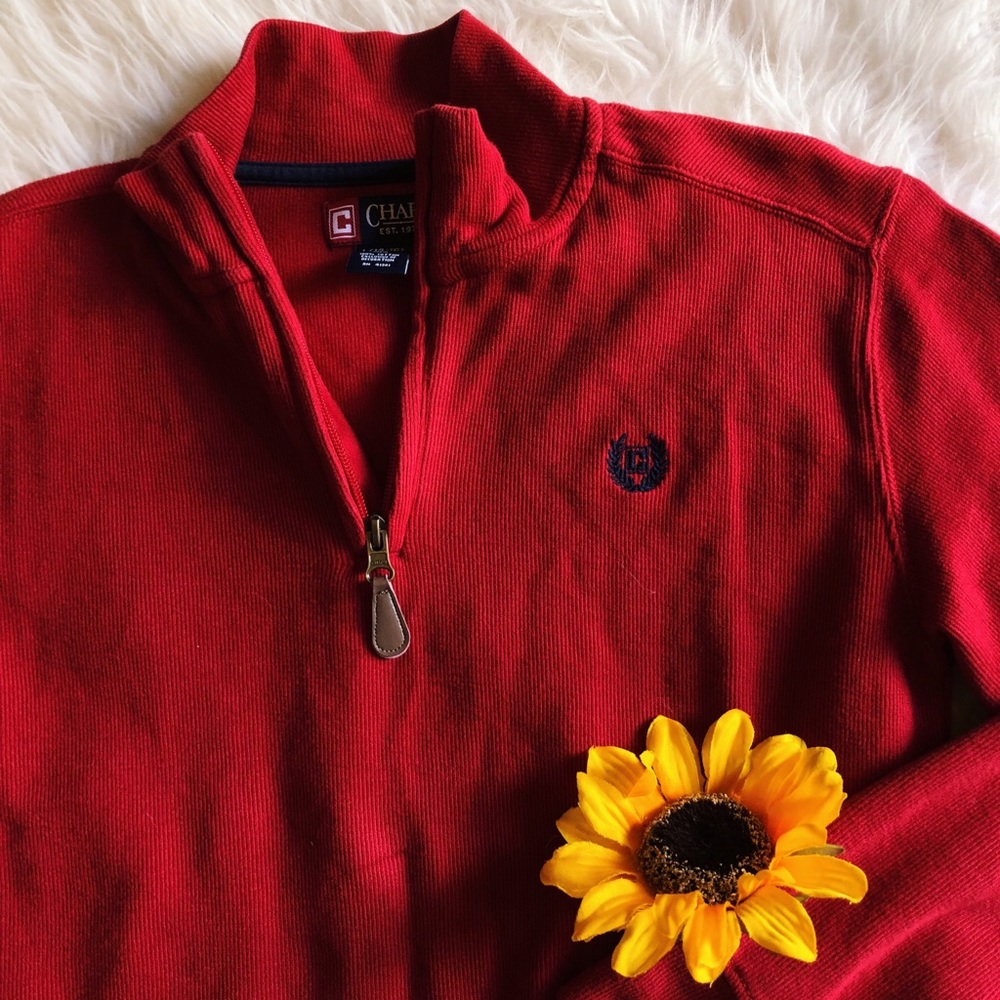 1/4 zip up chaps red sweater size xsmall-small